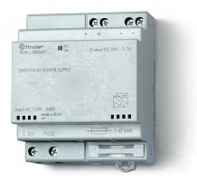 Импульсный источник питания, вход 110...240В AC, выход 24В DC, 36Вт, модульный, ширина 70мм, предохранитель входой цепи, степень защиты IP20 | код 783612302401 | FINDER
