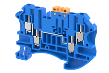 Клемма проходная винтовая 2,5 мм2, на 4 подключения, синяя TQKFT2.5-2x2-BLUE | код 1202060001 | Elmex