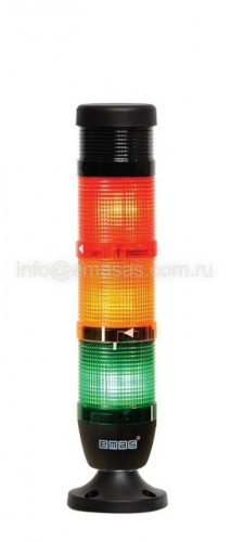 Сигнальная колонна 50 мм, красная, зеленая,жёлтая,24 В, светодиод LED, зуммер | код IK53L024ZM02 | EMAS Сигнальная колонна 50 мм, красная, зеленая,жёлтая,24 В, светодиод LED, зуммер | код IK53L024ZM02 | EMAS