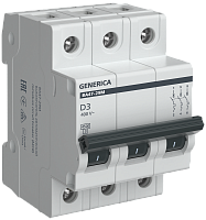 Авт. выкл. ВА47-29М 3P 3А 4,5кА D GENERICA | код MVA21-3-003-D-G | GENERICA by IEK