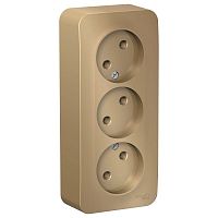 Розетка трехместная BLANCA, открытый монтаж, титан | код. BLNRA000314 | Schneider Electric