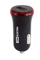 Автомобильное зарядное устройство, АЗУ 1, 2,1 А, 1 USB, черный, TDM | код SQ1810-0201 | TDM