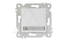 Rita - Выключатель кнопочный с подсветкой 12В, с маркировкой, пруж. зажимы, белый | код 2200-422-0101 | Mutlusan