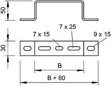 Кронштейн напольный/настенный 400мм горячий цинк | код 6015611 | OBO Bettermann
