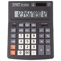 Калькулятор настольный STAFF PLUS STF-333 (200x154 мм), 12 разрядов, двойное питание, 250415 | код 250415 | STAFF