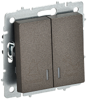 BRITE Выключ. 2-кл. с инд. отел. 10А ВС10-2-9-БрТБ бр. IEK | код BR-V20-2-10-K45 | IEK