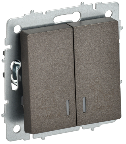 BRITE Выключ. 2-кл. с инд. отел. 10А ВС10-2-9-БрТБ бр. IEK | код BR-V20-2-10-K45 | IEK