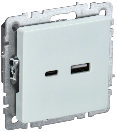 BRITE Роз. USB A+C 18Вт РЮ11-1-БрЖ жемч. IEK | код BR-U22-018-K36 | IEK