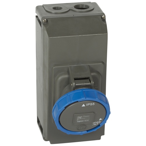 Розетка накладного монтажа в готовом корпусе Hypra - IP 66/67-55 - 2К+3 - 63 А - пластик | код 059336 | Legrand Розетка накладного монтажа в готовом корпусе Hypra - IP 66/67-55 - 2К+3 - 63 А - пластик | код 059336 | Legrand