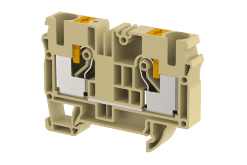 Клемма проходная PUSH-IN 10 мм2, на 2 подключения, хаки PQ10-KHAKHI | код 3105010006 | Elmex