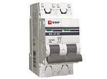 Модульный автоматический выключатель ВА 47-63 PROxima 2 полюса, 40А, х-ка D | код. mcb4763-2-40D-pro | EKF 