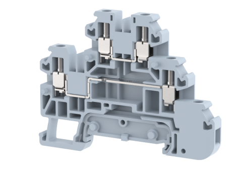 Клемма проходная винтовая 2,5 мм2, двухуровневая, на 4 подключения, красная TQ2.5-2T+WOE-RED | код 1202530002 | Elmex Клемма проходная винтовая 2,5 мм2, двухуровневая, на 4 подключения, красная TQ2.5-2T+WOE-RED | код 1202530002 | Elmex