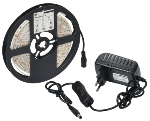 Комплект DIY (2835W60-4,8-IP65-12В 5м + др. + выкл.) IEK | код LSR1-2-060-65-1-05-S1 | IEK