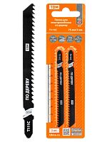 Пилки для электролобзика по дереву, HCS, 75х3 мм, быстрый рез, T111C, 2 шт, Рубин, TDM | код SQ1089-0204 | TDM