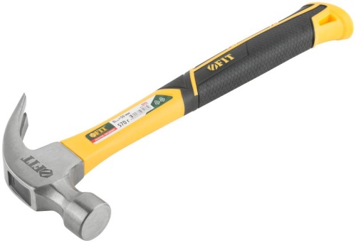 Молоток-гвоздодер, фиброглассовая усиленная ручка, Профи 30 мм, 570 гр. | код 44780 | FIT фото 2