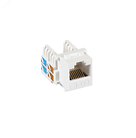 Модуль Keystone, Кат.6, RJ45/8P8C, неэкран., белый, 10шт. | код EC-UKJ-UE2-WT-10 | NETLAN