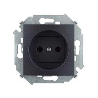 Розетка двойная 2P+E 16А 250В 15 винт.зажим графит | код 1590459-038 | Simon
