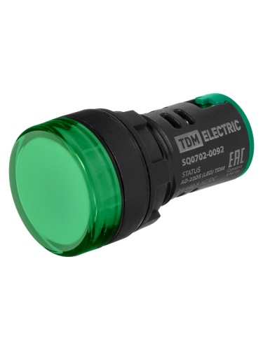 STATUS Лампа сигнальная AD-22DS, LED, d22 мм, 24-440 В AC/DC, зеленый TDM | код SQ0702-0092 | TDM STATUS Лампа сигнальная AD-22DS, LED, d22 мм, 24-440 В AC/DC, зеленый TDM | код SQ0702-0092 | TDM