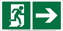 Знак безопасности NPU-2714.E35''Напр. к эвакуационному выходу направо'' | код a20311 | Белый Свет