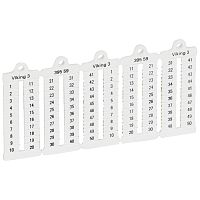 Листы с этикетками для клеммных блоков Viking 3 - вертикальный формат - шаг 5 мм - цифры от 1 до 50 | код 039559 | Legrand