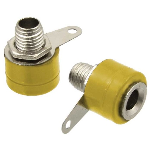 Гнездо RUICHI 10-0061 AL желтый, монтаж на панель | код 96024 | Ruichi