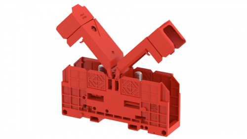 Клемма проходная болтовая 95 мм2, на высокие токи, на 2 подключения, с защитными крышками, красная SPT95XL-RED | код 4311450002 | Elmex