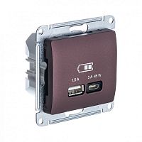 GLOSSA USB РОЗЕТКА А + тип-С 45Вт высокоскор.заряд. QC,PD, мех., БАКЛАЖАНОВЫЙ | код GSL001129 | Systeme Electric