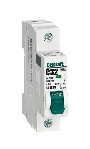 Выключатель автоматический без теплозащиты 1P 32А C 6кА ВА-103M | Код. 12505DEK | DEKraft Выключатель автоматический без теплозащиты 1P 32А C 6кА ВА-103M | Код. 12505DEK | DEKraft