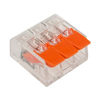 Универсальная компактная клемма СМК 221-413, 3-проводная до 4,0 мм кв (20 шт./уп.) REXANT | код 07-5203-20 | REXANT