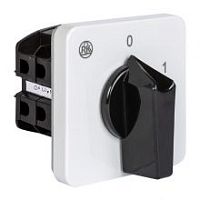 Переключатель BS 25 91 U, 2P, 25A, тип 0-1 (60°), 2NO на 1, 3.7kW(230VAC по АС-23), на дверь, фронт IP40 | код EAC602484 | Rade Koncar