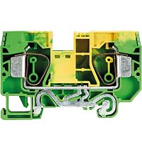 Заземляющая клемма, тип фиксации провода: пружинный, номинальное сечение: 16 мм кв., 1000V, ширина: 12 мм, цвет: желто-зеленый, тип монтажа: DIN 35 | код 56.716.9055.0 | Wieland