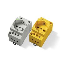 Розетки для электрических шкафов, тип Schuko + Bipasso 10/16 A, категория защиты IP 20, опции – нет, цвет серый | код 7U0082300000 | FINDER