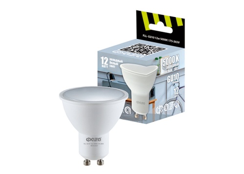 Лампа светодиодная FLL- GU10 12Вт 5000K 175-265V ФАZА (Jazzway) | код .5038776 | ФАZА