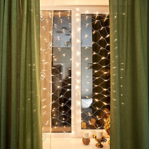 Гирлянда светодиодная "Сеть" 1.8х1.5м 180LED тепл. бел. 15Вт IP20 провод ПВХ прозр. Neon-Night 215-136 фото 8 Гирлянда светодиодная "Сеть" 1.8х1.5м 180LED тепл. бел. 15Вт IP20 провод ПВХ прозр. Neon-Night 215-136 фото 8