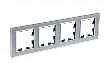 Рамка 4-м AtlasDesign Nature стекло алюм. | код. ATN320304 | Schneider Electric