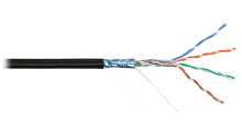 Кабель NIKOLAN F/UTP 4 пары, Кат.5e (Класс D), тест по ISO/IEC, 100МГц, одножильный, BC (чистая медь), 24AWG (0,49мм), внешний, PE до -60С, черный, 305м - гарантия: 1 год | код NKL 2700B-BK | NIKOLAN