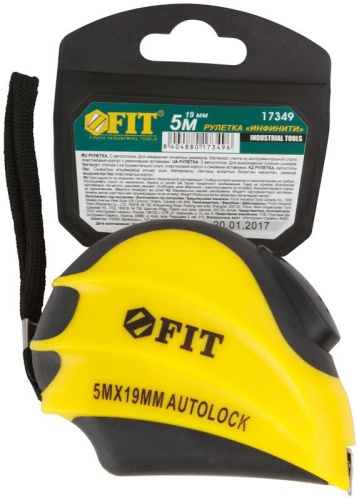 Рулетка с автостопом ''Инфинити'' 5 м x 19 мм | код 17349 | FIT фото 3