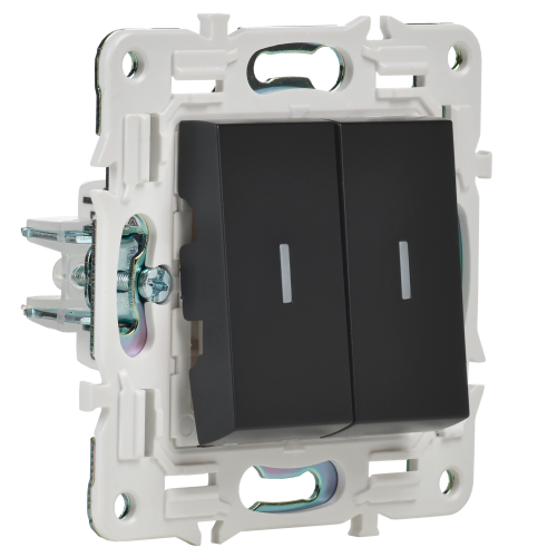 SKANDY Выключ. 2-кл. с инд. 10А SK-V09Bl черн. IEK | код SK-V20-1-10-K02 | IEK фото 2