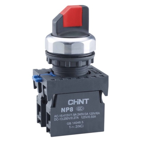 Переключатель без подсветки NP8-11X/214, 2 положения с фиксацией, красная 1НО+1НЗ IP65 (CHINT) | код 667133 | CHINT Переключатель без подсветки NP8-11X/214, 2 положения с фиксацией, красная 1НО+1НЗ IP65 (CHINT) | код 667133 | CHINT