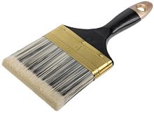Кисть флейцевая ''Стайл'', искусственная черно-белая щетина, деревянная ручка 4'' (100 мм) | код 1188 | FIT