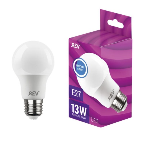 Лампа светодиодная LED-A65-E27-13Вт-4000K 13Вт грушевидная 4000К нейтр. бел. E27 1000лм 180-240В | код 32268 9 | REV