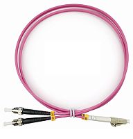 Cabeus FOP-50-OM4-LC-ST-25m Шнур оптический duplex LC-ST 50/125 mm OM4 25м LSZH | код 9169c | Cabeus