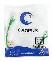 Cabeus PC-UTP-RJ45-Cat.5e-0.3m-GN Патч-корд U/UTP, категория 5е, 2xRJ45/8p8c, неэкранированный, зеленый, PVC, 0.3м | код 7659c | Cabeus