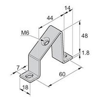 Суппорт угловой для DIN-рейки, 45 гр., 60x48x1,8mm, M6, сталь хол. оцинк. | код 865.200 | Scame