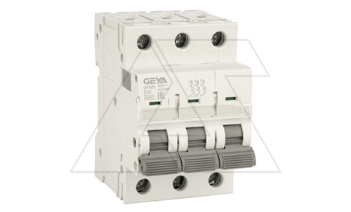 Авт. выключатель GYM9-3P-32D, 3P, 32A, хар-ка D, 6kA, 3M | код GYM93P32D | GEYA Авт. выключатель GYM9-3P-32D, 3P, 32A, хар-ка D, 6kA, 3M | код GYM93P32D | GEYA