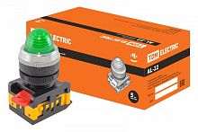 Лампа AL-22 сигнальная d22мм зеленый неон/230В цилиндр TDM | код SQ0702-0009 | TDM