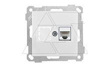 21 - Розетка 1хRJ-45 кат. 5e UTP, белая | код 2100-136-0101 | Mutlusan