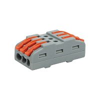 Клемма СМК 222-423 проходная 3 полюса (0,08-4 мм кв), серая (25 шт./уп.) REXANT | код 07-6263-3| REXANT