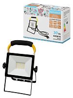 Прожектор светодиодный СДО-04-030Н-П (переносной) 30 Вт, 6500 К, IP65, черный, Народный | код SQ0336-0200 | TDM НАРОДНЫЙ