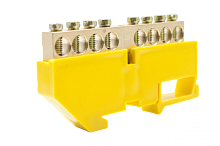 Шинки нулевые латунные на дин-опоре ШНИ 8х12мм 8 отв. цвет желтый | код DBN-28-08PE | Engard